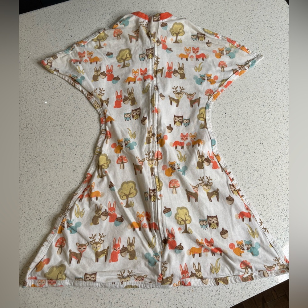 Sleeping Baby Zipadee-Zip Baby Swaddle | Size Small  - Woodland Animals - FLAWS